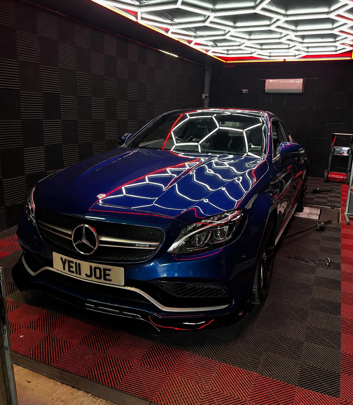 Mercedes-Benz car with unique design in a showroom setting